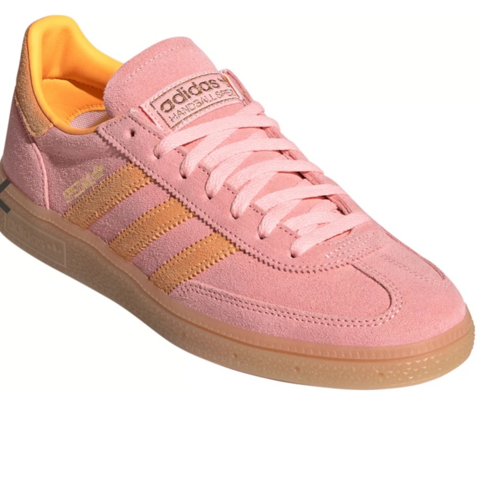 NWOT ADIDAS Handball Spezial Shoes pink and orange suede sneakers 8.5
